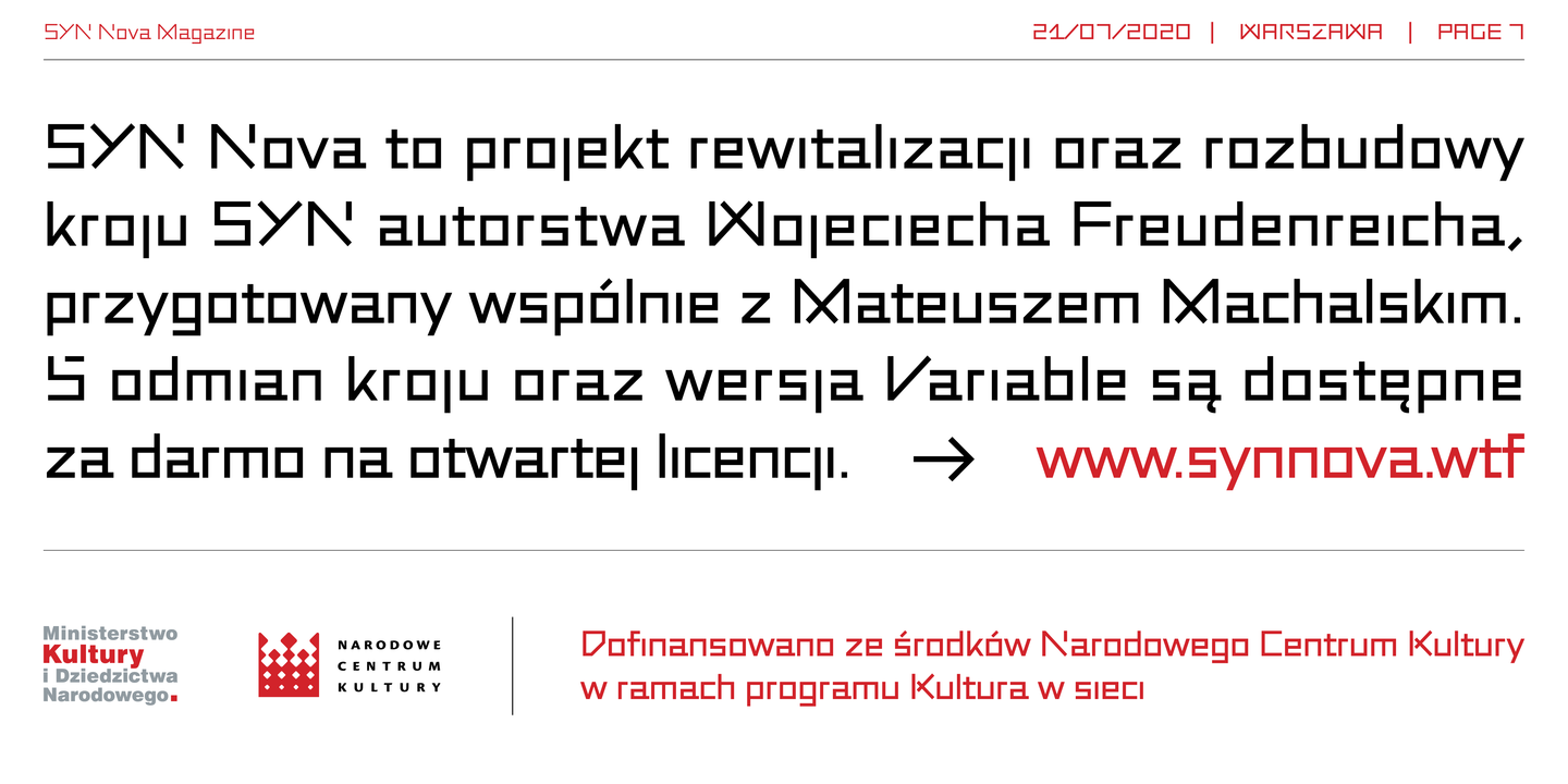 Przykład czcionki SYN Nova Bold